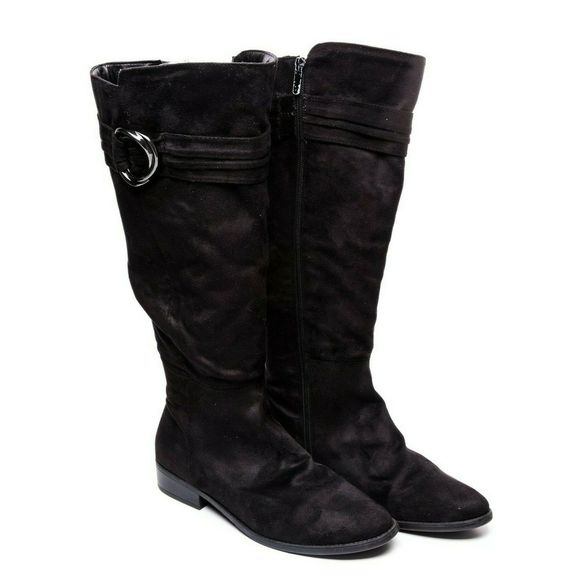 black wide calf boots size 9